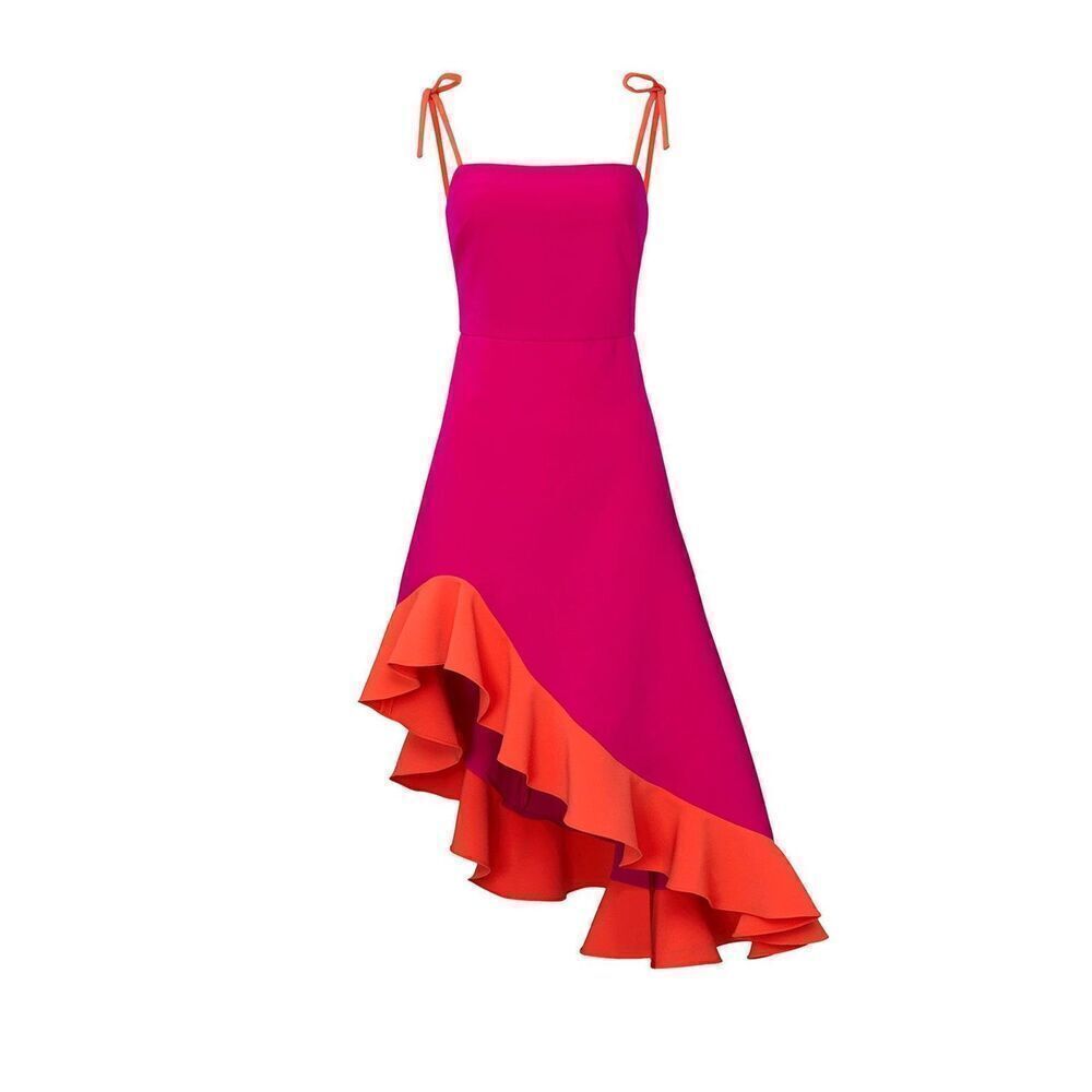 Christian Siriano  Pink Tie Shoulder Dress 📦 - Picture 3 of 10